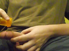 Fapping Off With Super-Steamy Lubricant And A Yam-Sized Climax