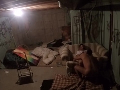 Getting my holes used in my parents basement on