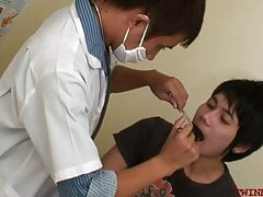 Slim Asian patient barebacked by doctor for cumshot