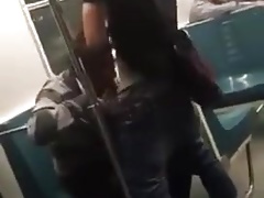 Asian twink get's BJ from older man in a subway