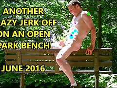 ANOTHER CRAZY JERK OFF ON AN OPEN PARK BENCH JUNE 2016