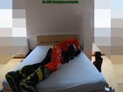 Part 1 - Passionate sex in Fox MX gear with boot cum and sock sniffing for gay biker