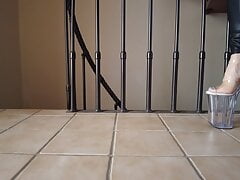 Walking in my new Pleaser Infinity-908 Clear High Heels