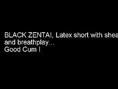 Black Zentai, penis shaeth and breathjplay