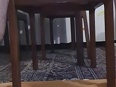 Unbelievable sticky cumshot after fucking the chair! While playing with my ass and showing up my feet soles!