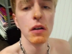 Slave pup earing urinate food from cup