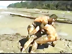 Mud wrestling