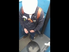 Worker Bear Jerks Off & Cum in Porty Potty at Work 6