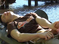 Edging, lake, cum shot