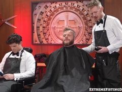 Hunky Brian Bonds swallowed cums in a threesome fist fuck by hunky Devin Franco and j