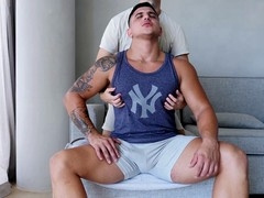 'Don't stop, I love it' post-climax teasing for beefy straight guy Nick