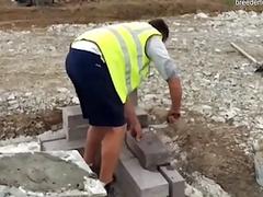 Bound and dominated construction worker is at their mercy