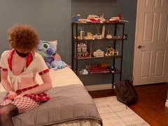 Femboy student trap gets home and can’t fight back toying with her chisel and slot.