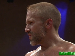 Grappling jock shaft inhaling before facial cumshot