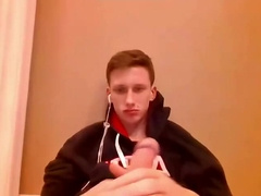 (bw) Ginger Boy Jizzes His Ramrod