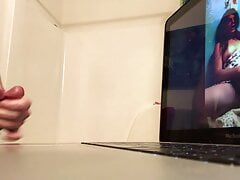 Jerking to porn in the bathroom till I cum