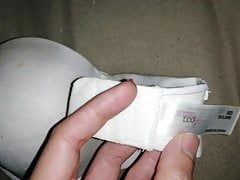 Cum on White Strapless Bra 8D