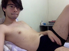 Draining for the web cam and munching my spunk