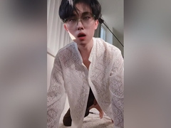 Sexy Twink In Suit Swing His Cock And Cum All Over Your Face And Tongue For Money