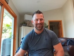 Handsome man shows off his goods on webcam