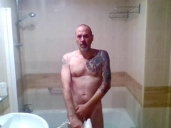 Masturbation cum, amateur bareback, locker room