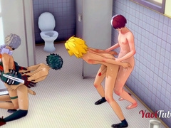 Boku no Hero Yaoi THREE DIMENSIONAL - Sex in a Rest Room