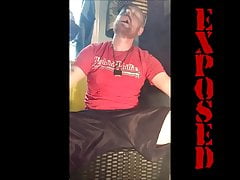 Faggot Smoking  & Riding Dildo with Little Dick
