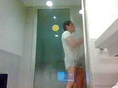 Mexican Cute Male Having a Shower