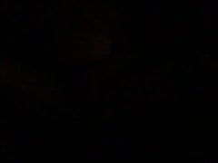 Naked masturbation by the road at outdoor night