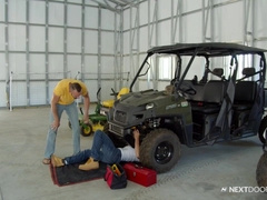 Stuck Mechanic Deep-throated Under Truck - NextDoorStudios