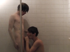 Twink boys play in the shower