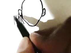 Sexy hot girl in nude drawing pictures