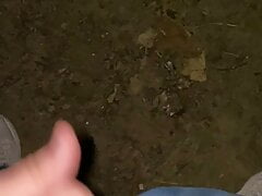 Deep in the woods wanking and with big cumshot