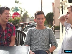 Youngster's first time bukkake: Mass ejaculation, facial cumshot, and a hot facial