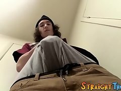 Cock loving gay thug jacks off rock solid cock and cums
