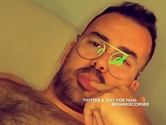 Hairy daddy eats his own cum