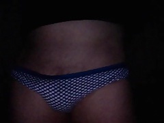Playing with my tiny cock in polka dot panties