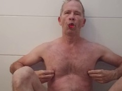 Slave chastity master, slave humiliation, huge toy anal play