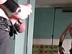 Bearded straight guy working on his really enormous meatpipe