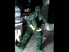 Green rubber wank.