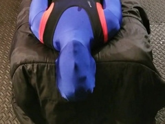 Immense Shagging Spunk all over my Zentai Latex suit and 4hunks Singlet!