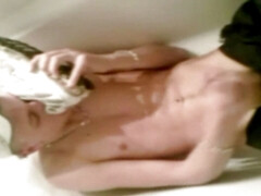 Sneaker and piss humliation in the bathroom