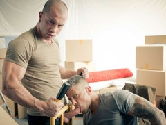 Two horny movers decide to enjoy oral and then some