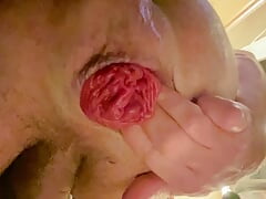 Prolapse POV close up dildo fuck