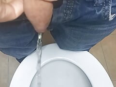 Piss and jerked off by a young person at a friend's house