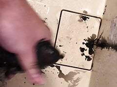 Cum black paint from dick