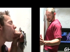 Licking throbbing dick of a gay 23