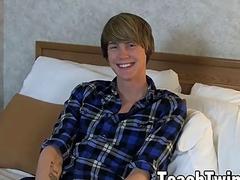 Gay jerks off and anal plays with dildo