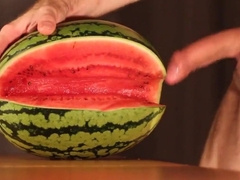 water melon cum - fucking a melon and cumming 5