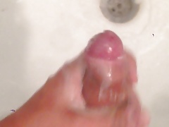 cleaning my fat hard cock